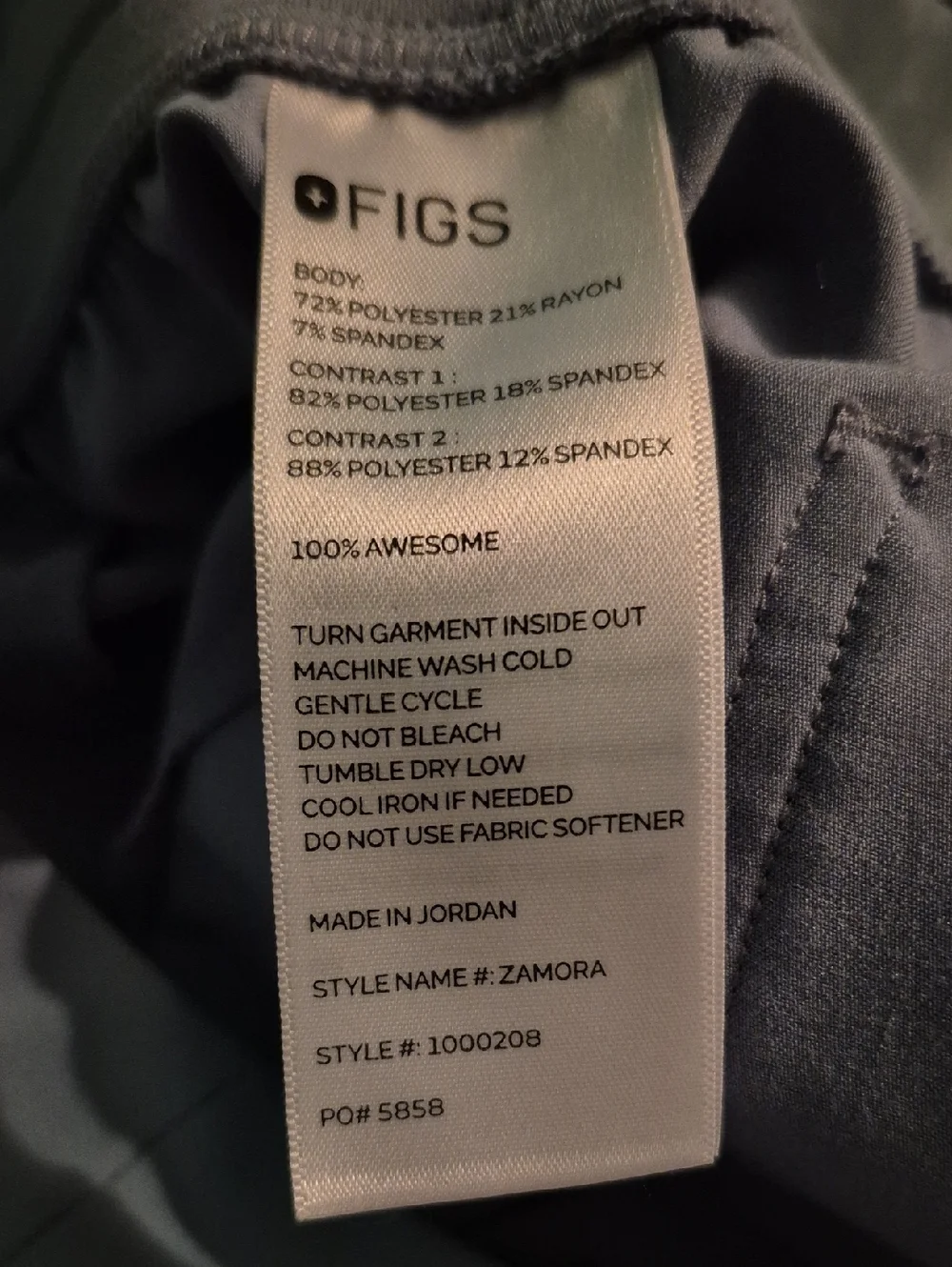 Figs Light Blue Zamora Jogger Scrub Pants SZ.XXL - Picture 8 of 8